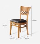 Solid Wood Dining Chair with Modern Design and Soft PU Leather Upholstered