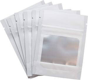 China Smell Proof Foil Mylar Resealable Pouch Laminated Packaging Bags With Clear Window on sale