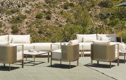 High End Stainless Steel Frame Modern Outdoor Garden Furniture Sofa Lounge Chair