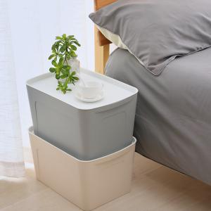 Wholesale 4pcs 19L 33L Plastic Storage Organizer Beige Plastic Storage Bins from china suppliers