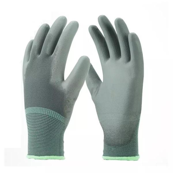 Nylon Knitted Anti Electrostatic Gloves PU Coated Cleanroom Palm Fit ESD Safety