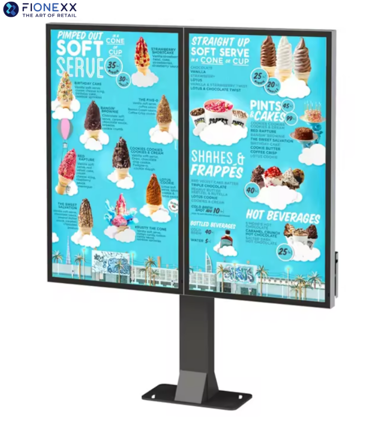 China Waterproof Outdoor Capacitive Touch Digital Signage Totem Digital Displays Drive Through  Menu Drive-thru Kiosk on sale