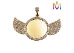 Antifatigue Rustproof Round DIY Jewelry Charms With Wings