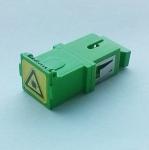 SC / APC simplex shuttered fiber optic adapters Green High Precious Structure