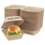 Wholesale Customized Burger Clam Shell Eco-friendly Sugarcane Bagasse Fast Food