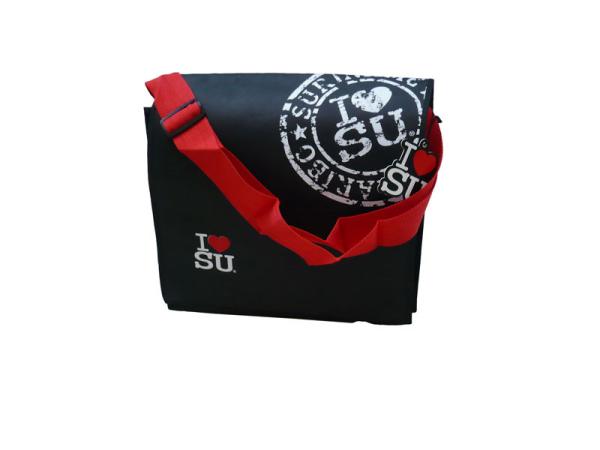 Customized 100g Non Woven Carry Bag With Matt Lamination, Red Nylon Trap, PVC