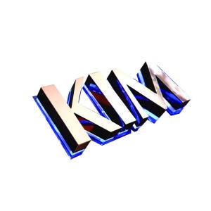 Wholesale Factory Custom Gold Color Stainless Steel Shop Brand Studio Name Golden 3D Backlit Logo Sign from china suppliers