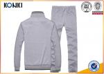 Grey Custom Sports Uniforms , Sports Team Apparel With Zipper Closure