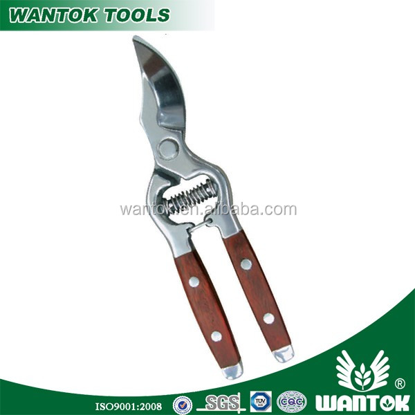 Stainless Steel Bypass Pruner with Wooden Handle Finishing Mirror Polished Grade DIY