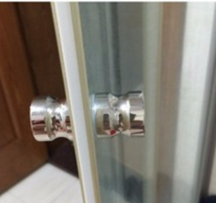 SS304 Chrome Glass Door Handle Knob Bathroom Sliding Door Kit for Sturdy Construction