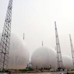 Ground Mounted Double Membrane Gas Holder , Polyester Fabric Biogas Storage