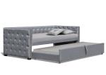 Fabric Upholstered Trundle Daybed With Bronze Stud Single Plywood