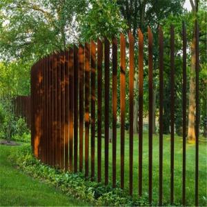 China Garden Farm Serpentine Layout Rusty Metal Picket Corten Steel Lattice Fence on sale