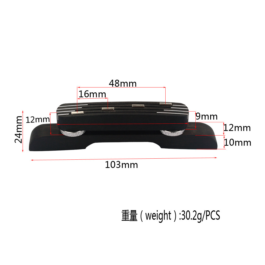 A Style Adjustable Mandolin Bridge Ebony Mandolin Bridge Polished