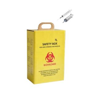 Wholesale 5L 7L Biodegradable Biohazard Sharps Container Yellow Color For Hospital from china suppliers