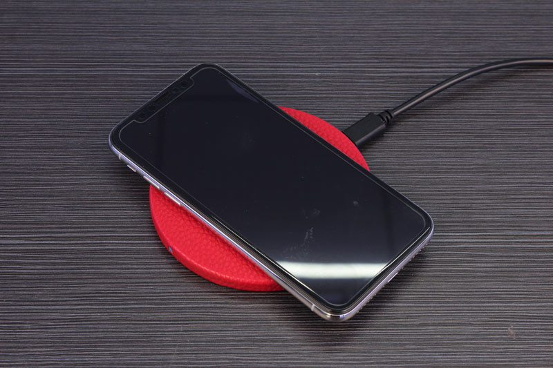 Qi 10W Fast Wireless Charging Pad Premium PU Leather Inductive
