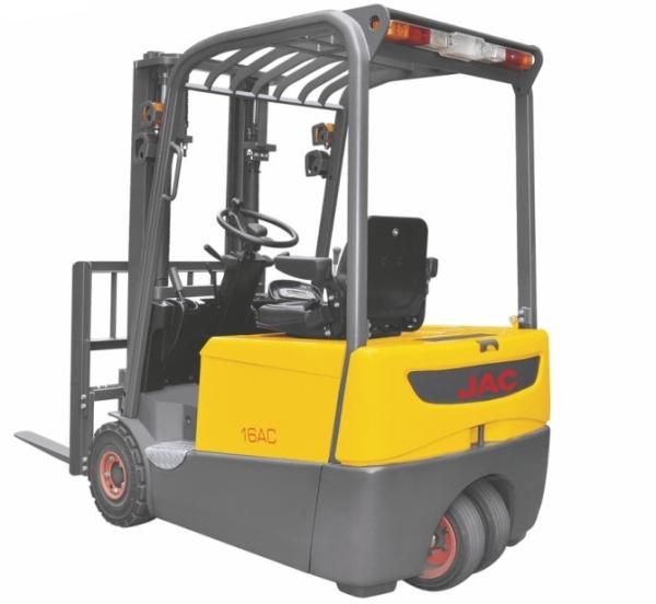 Battery Powered Electric Forklift Truck Three Wheel Type 1.6 Ton One Rear