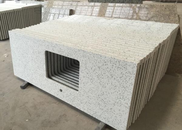 Quartz Engineered Stone Vanity Tops Squared Sink Hole Prefabricated Vanity