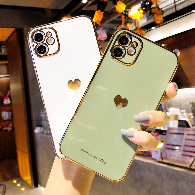 Lovely Electroplate Shockproof Smartphone Case For Iphone 11 12 Pro Max