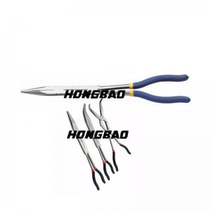 China 13 Long Bent Needle Nose Pliers Vde Double X Joint Straight Extra Long Pliers on sale