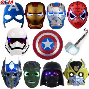China Custom Halloween Masks PVC Superhero Spider Iron Hero Hulk Captain America Masks Cosplay Costumes Face Mask on sale