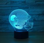 Motorcycle Helmet 7 Colors Change 3D LED Night Light with Remote Control Ideal