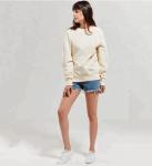 Soft Plain Crew Neck Sweatshirt Women Pullover Crew Sweatshirt