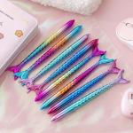 Colorful Gradient Mermaid Neutral Pen 0.5mm UV Electroplated Girl's Heart Gel