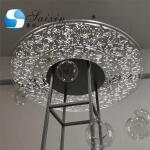Acrylic Flower Stand Wedding Carved Works Silver Display With Hanging Ball