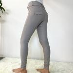 Grey Women Equestrian Jumping Leggings Silicone Racing Breeches With Two Pockets