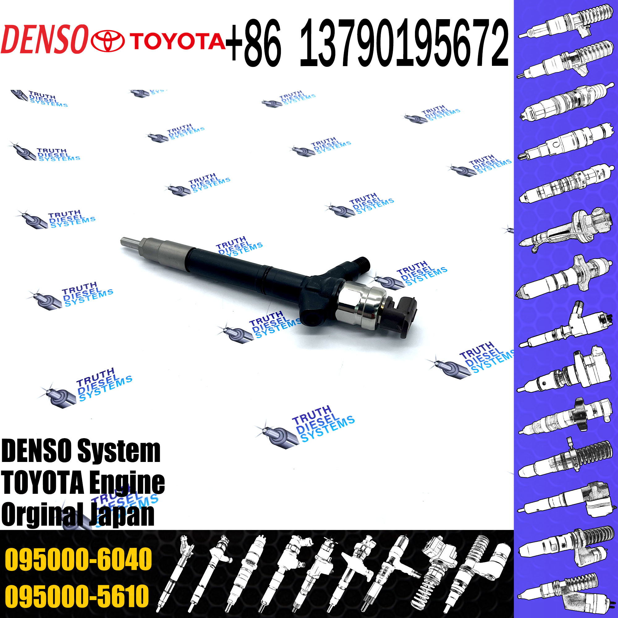 diesel fuel engine injector 095000-5610 23670-0R010 for engine high pressure pump engine injection injector 095000-5610