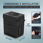 Car Trash Can For Car Cute, Car Trash Bag Bin Hanging Waterproof Automotive Car