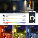 Smart RGB TUYA Flood Light 50W , Compatible Waterproof Outdoor LED Flood Lights
