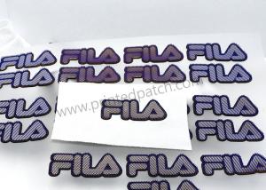 China 3D Embossed Heat Transfer Clothing Labels FILA LOGO Brush Dots on sale