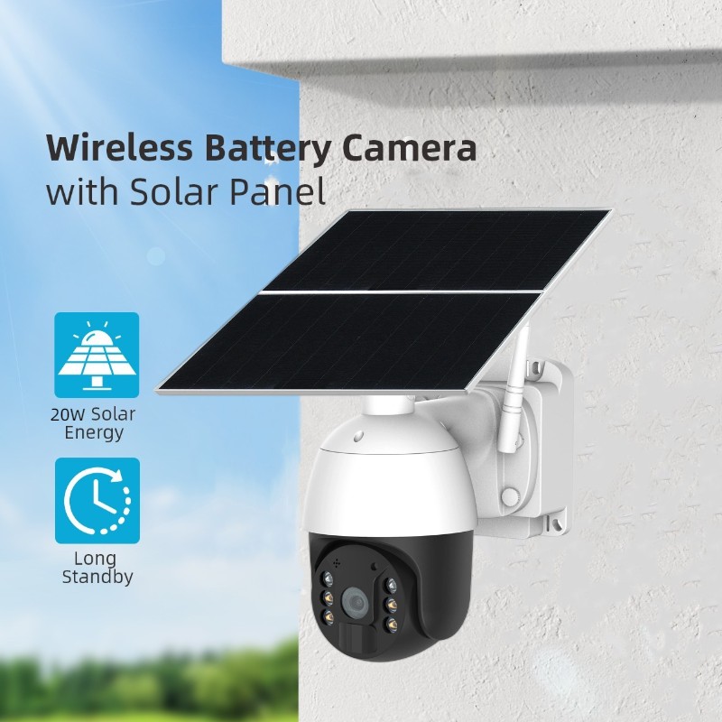 24 Hours Recording 20W 30000mAh Solar Camera Foldable Solar Panel 4G SIM Card 4G Solar PTZ Camera