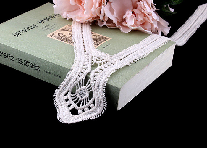 Retro 100% Nature Cotton Bridal Appliques And Trims With Round Neck For Prom Dress