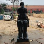 Bronze Fat Lady Sculpture Fernando Botero Statue Woman Riding Horse Garden