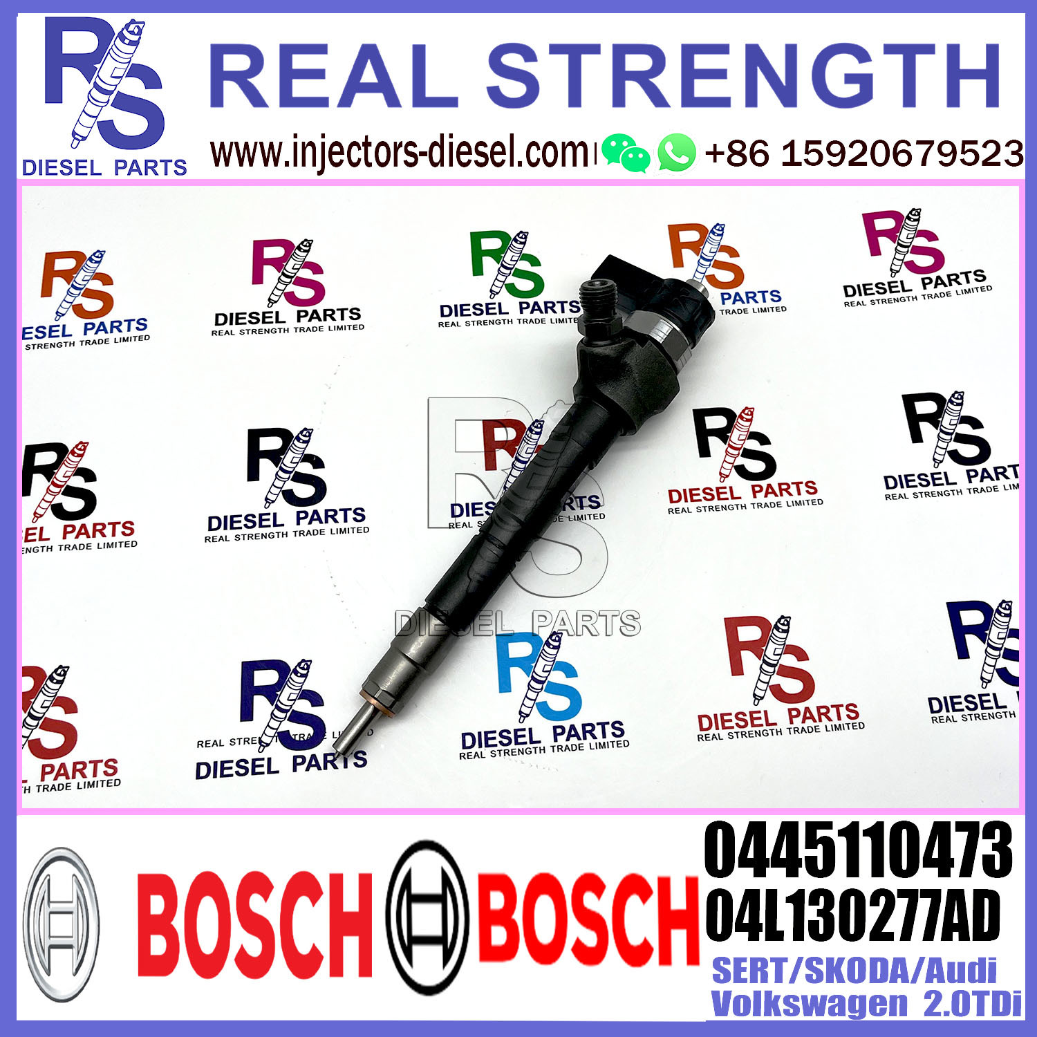 Common Rail Fuel Diesel Injector 0445110471 0445110473 04L130277A/AD for SERT/SKODA/Audi/Volkswagen 2.0TDI/1.6TDi Engine