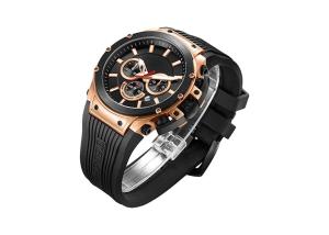 Wholesale PVD Plating Sports Durable Waterproof Watches Quartz Movt With Silicone Strap from china suppliers