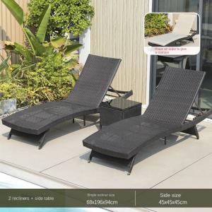 Wholesale Modern Outdoor Garden Pool Lazy Patio Leisure Chair PE Rattan Twisted Vine Lounge Bed For Sleeping from china suppliers