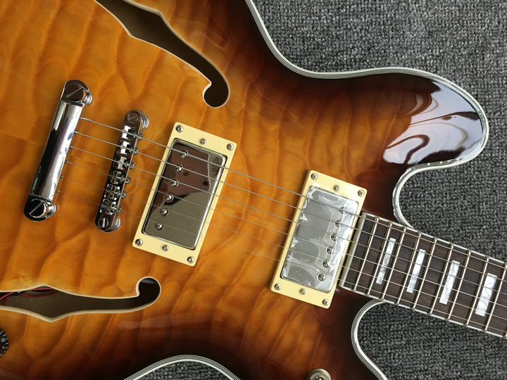 2018 New ES-339 Small Jazz Electric Guitar es 339 semi yollow body In Sunburst ES339