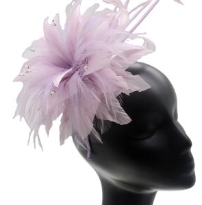Wholesale Graduation Occasion pink feather fascinator , Hackle Flower Feather Headband from china suppliers