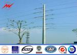 12m Height Spray Paint Galvanised Steel Poles For Transmission Equipment