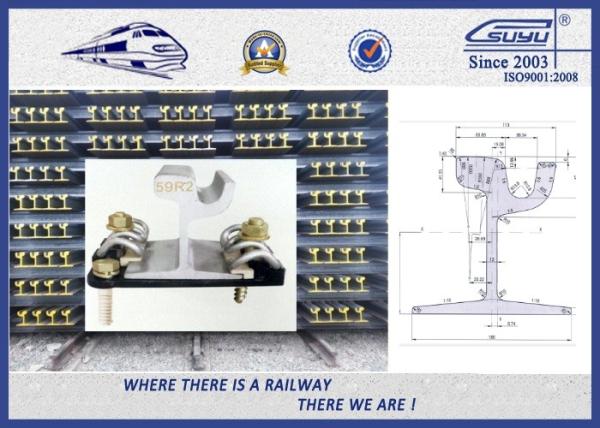 59R / 60R Grooved Railroad Steel Rail for Tram Rail BS EN14811 2006 U75V 12M