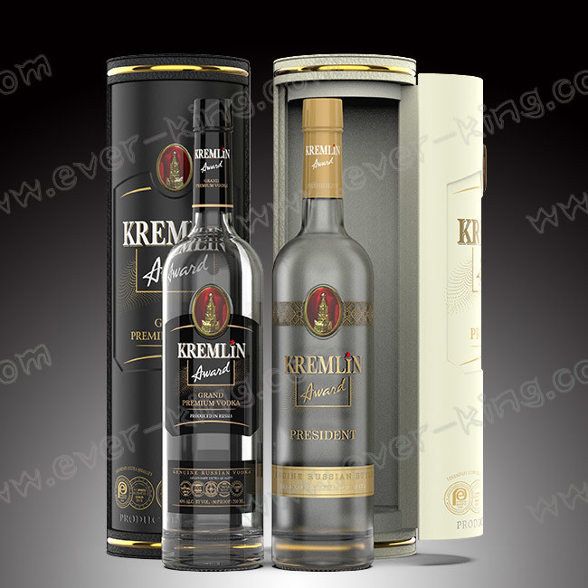 Exquisite 4c Offset Printing PU Leather Glass Bottle Box