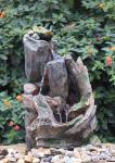 OEM Acceptable Rock Water Fountains In Fiberglass / Resin Material