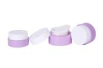 Frosted Light Purple Cylindrical Odm Lotion Jars 15g 30g 50g Travel Set