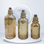 Luxury Golden Glass Roll On Bottles 50ml 100ml Glass Vials With Roller Ball
