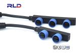 2Pin F Type Waterproof Cable Splitter Connector M15 Male Female Connector