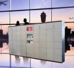 Airport Train Station Baggage Locker With Credit Card Payment And Advertising